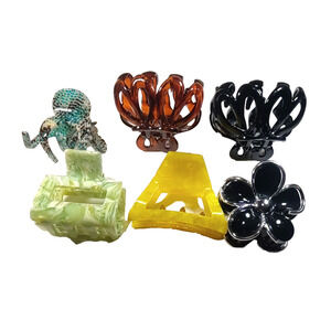 Hair Barrette Comp Clasp Pony Tail Holders Messy Buns Lot Of 6 Medium